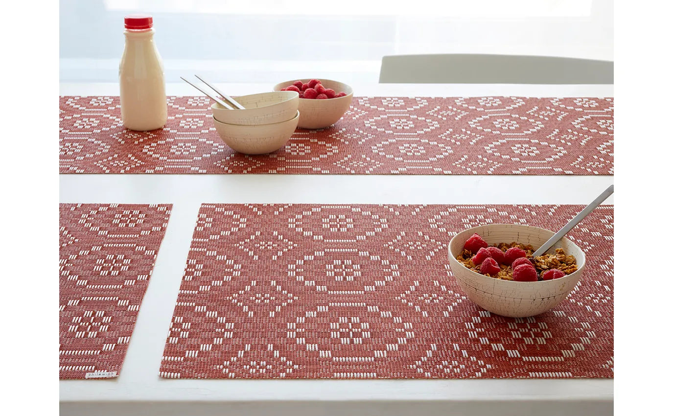 Chilewich Placemats Rectangle Overshot Paprika