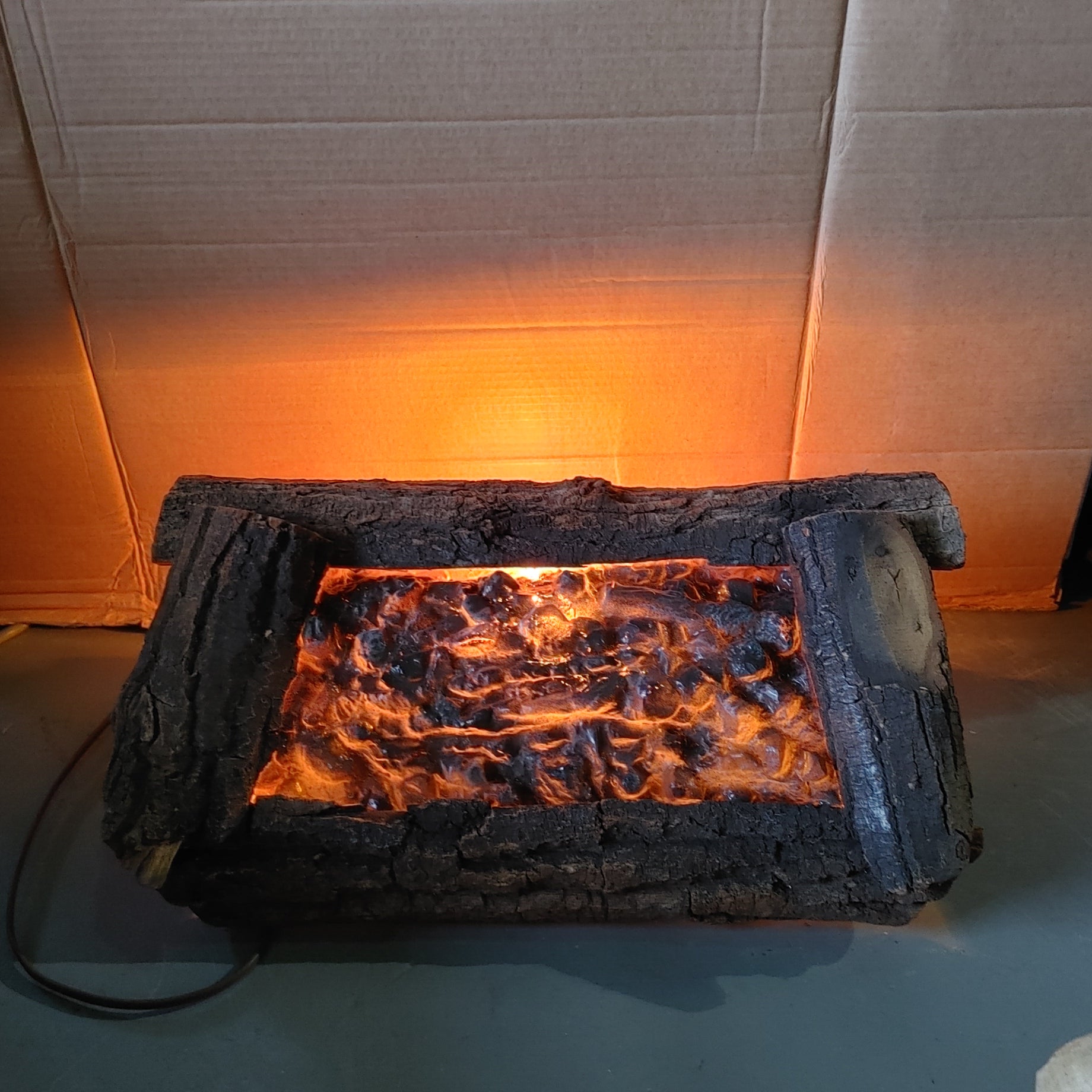 Electric firelog Orange