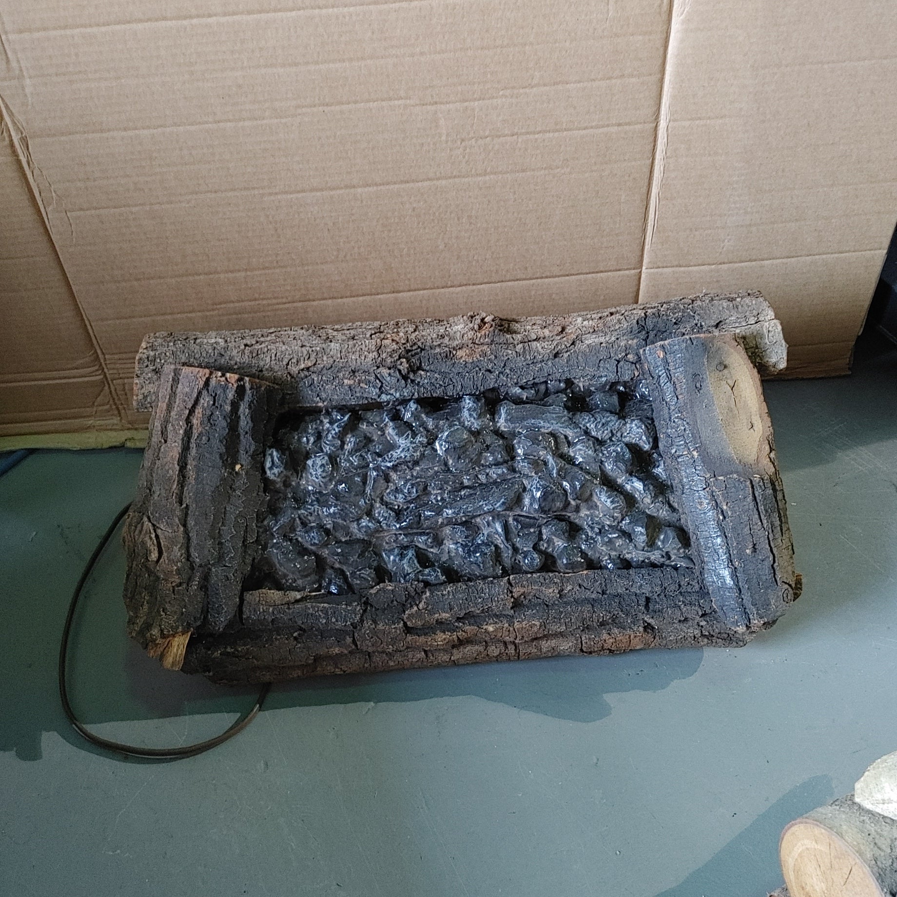 Electric firelog Orange