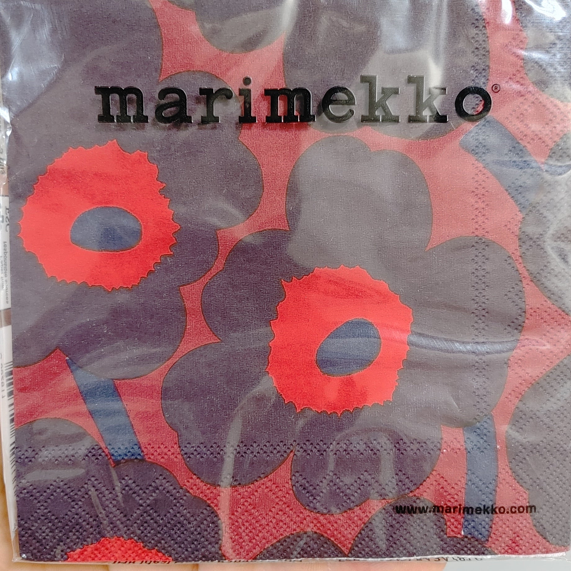 Marimekko paper napkins Cocktail size UNIKKO dark red — Studio Pazo