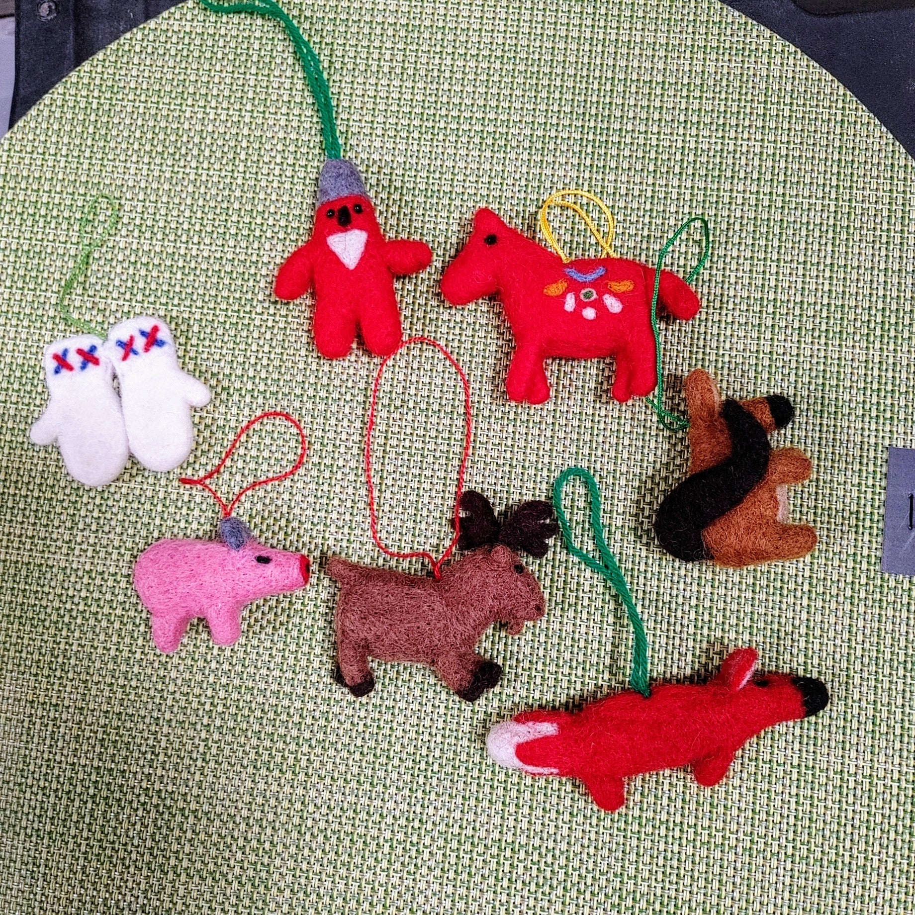 Horse ornaments felted wool