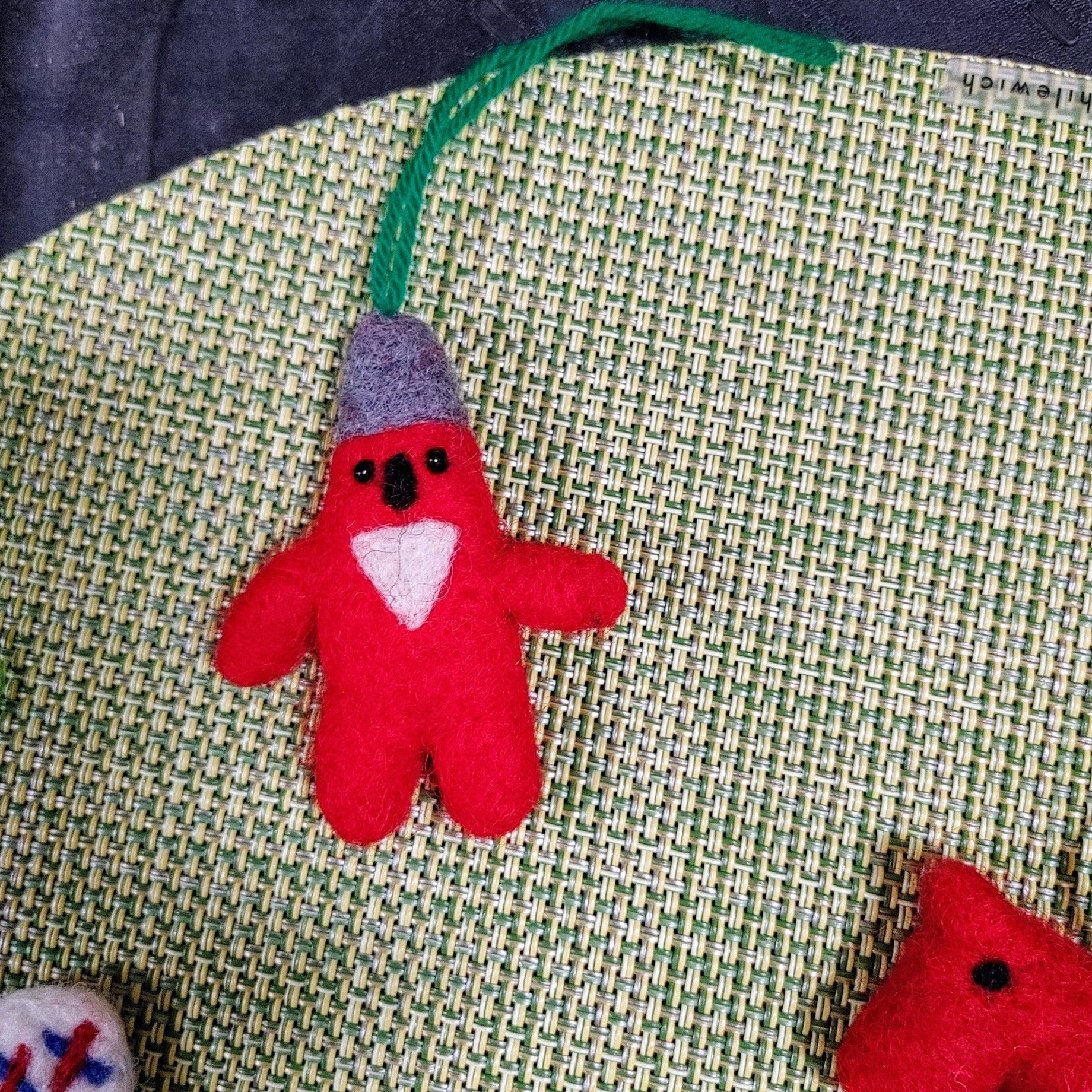 Santa ornaments felted wool