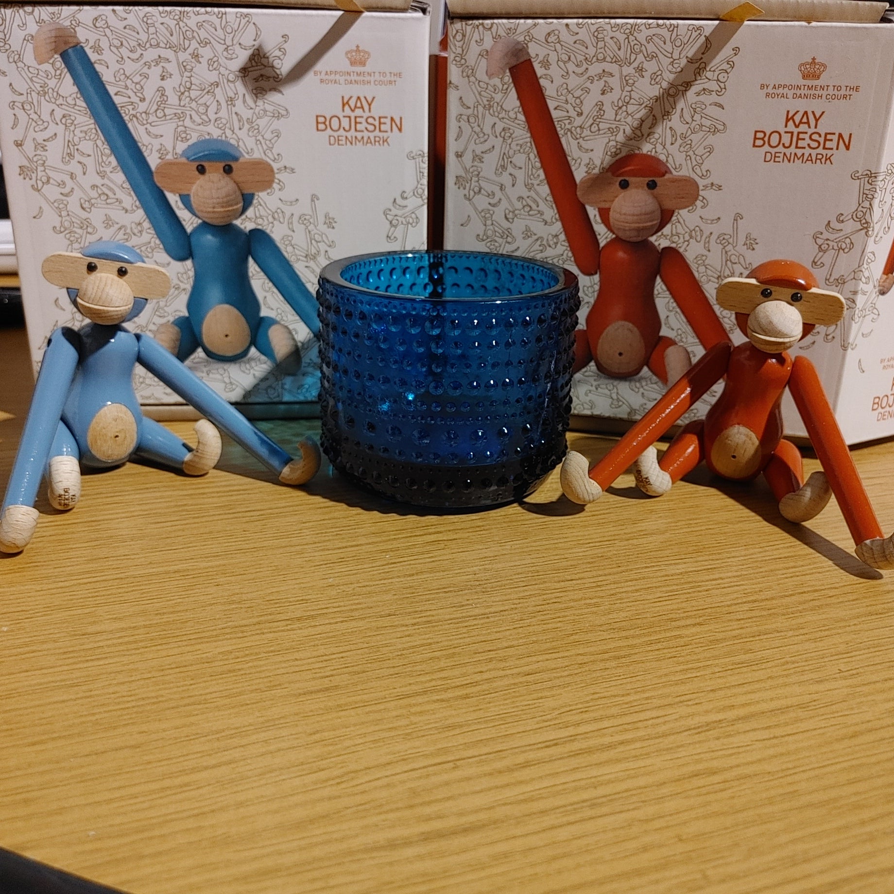 Kay Bojesen Monkey Mini Vintage Blue H: 9.5cm / 3.7"