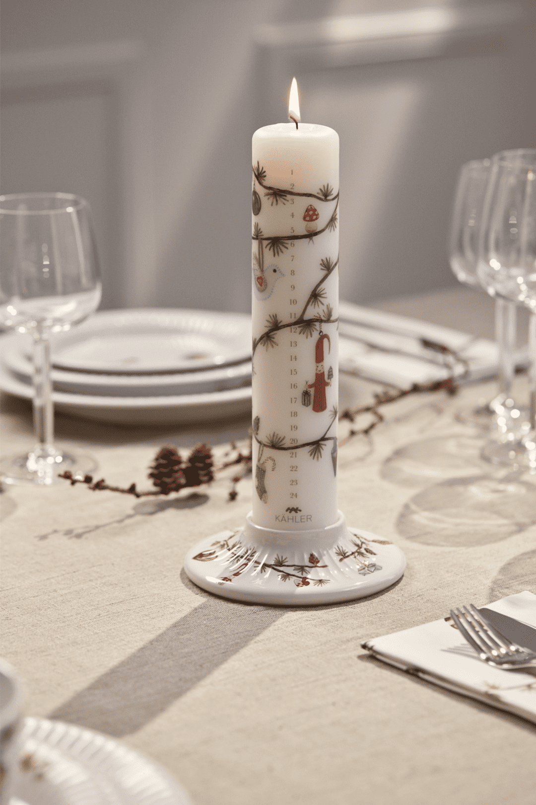 Hammershøi Christmas Advent Candle 2023 Ø5 cm