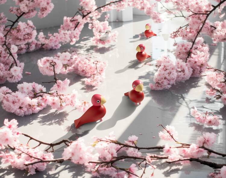Songbird Flora Year 2024 H 12.5cm / 4.9 in pink