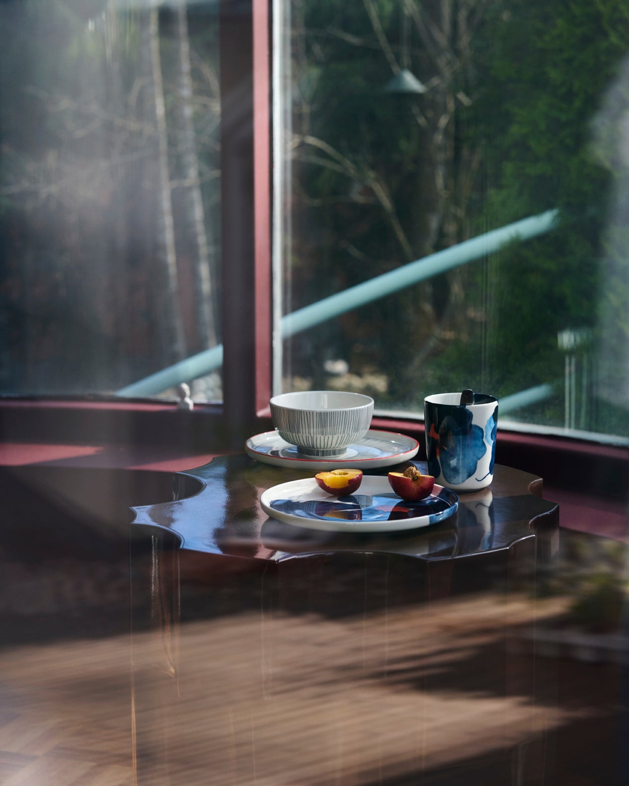 Oiva / Valssi Plate 20 Cm white blue orange