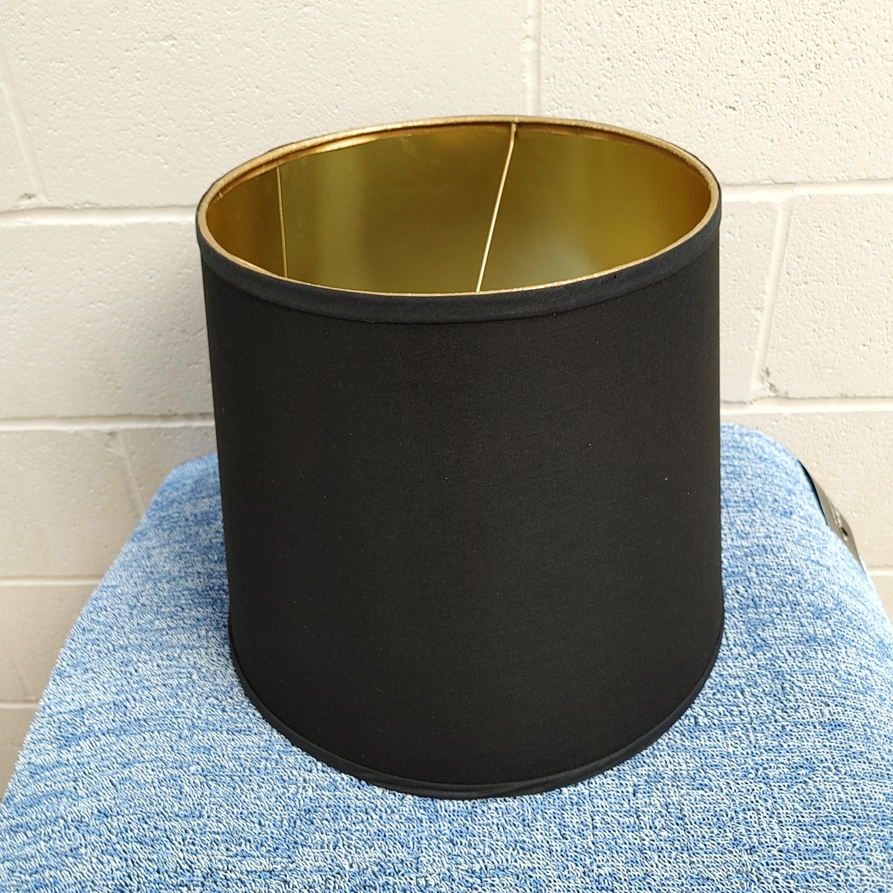Lampshades In stock #13 Standard black linen gold interior