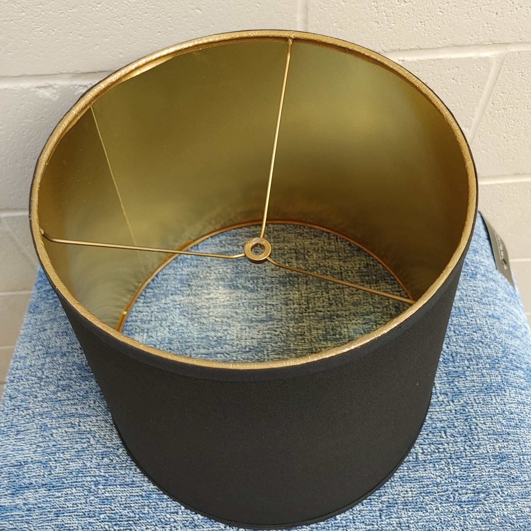 Lampshades In stock #13 Standard black linen gold interior