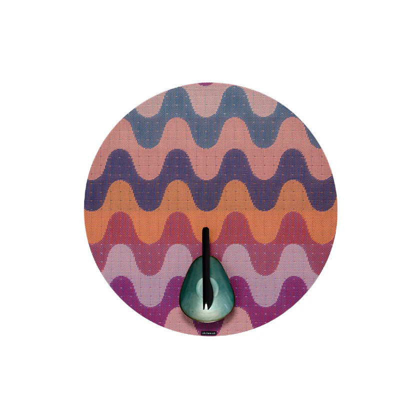 Chilewich Placemat Round 15" diam. Wiggle - Heatwave