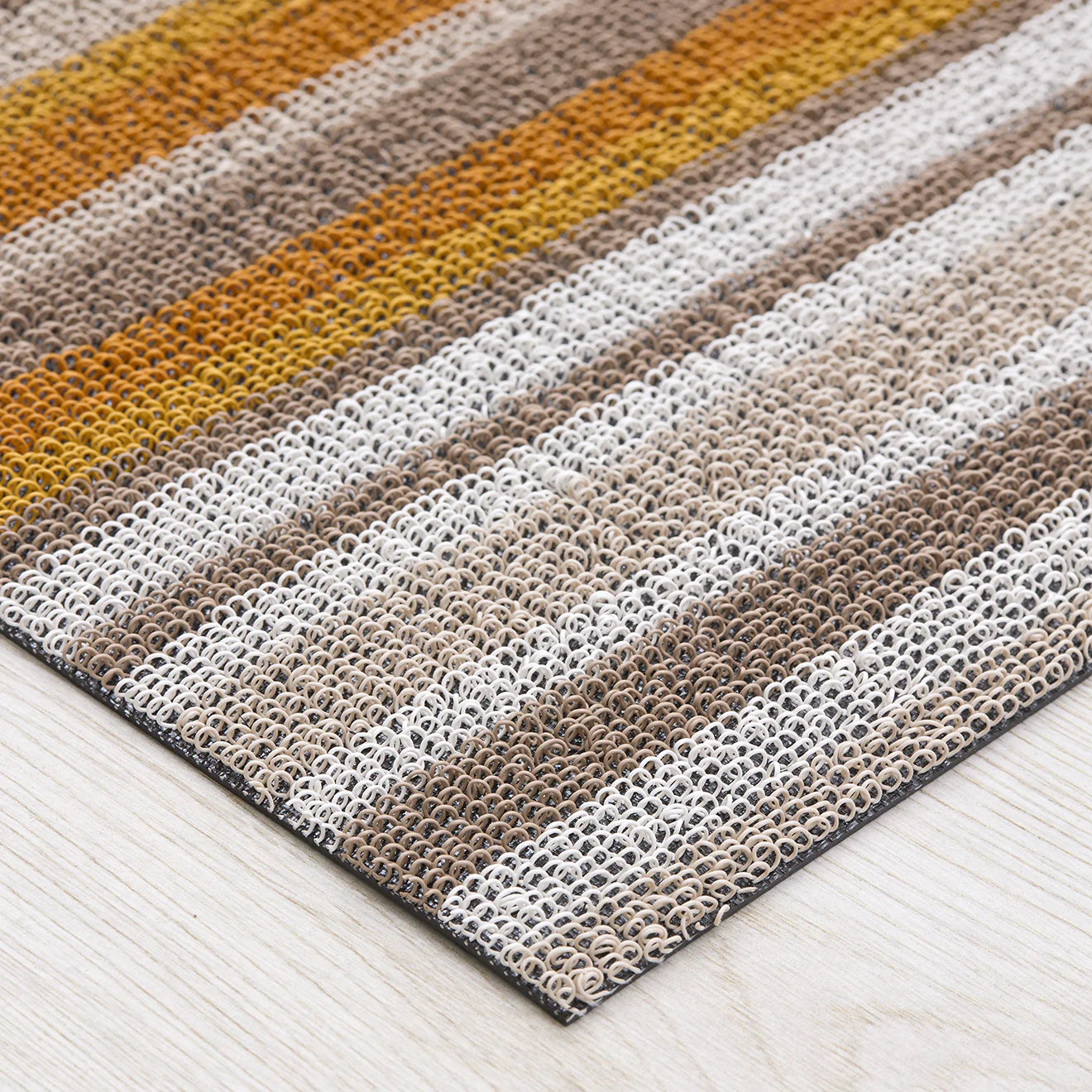 Shag Runner Mat Horizon Stripe Shag Mats - Desert 24"x72"
