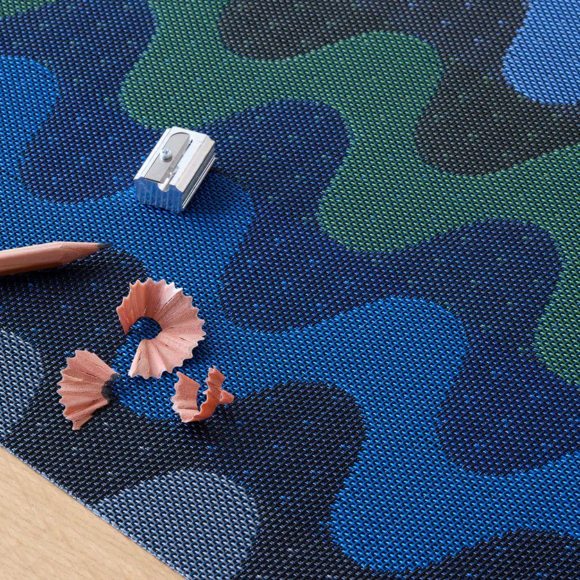 Chilewich Placemat Round 15" diam Wiggle - Deep Sea