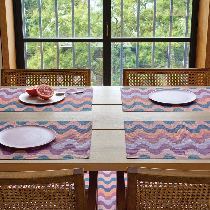 Chilewich Placemat Round 15" diam. Wiggle - Heatwave