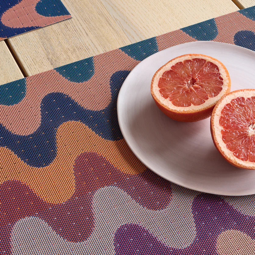 Chilewich Placemat Round 15" diam. Wiggle - Heatwave