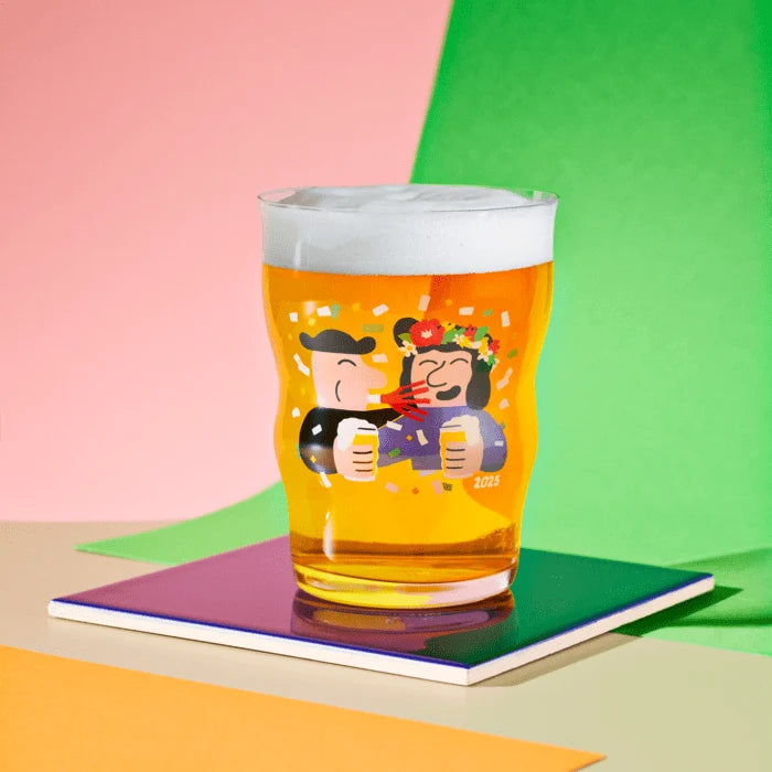 Mikkeller Pint Beer Glass 2025 - 13.5 oz clear with deco