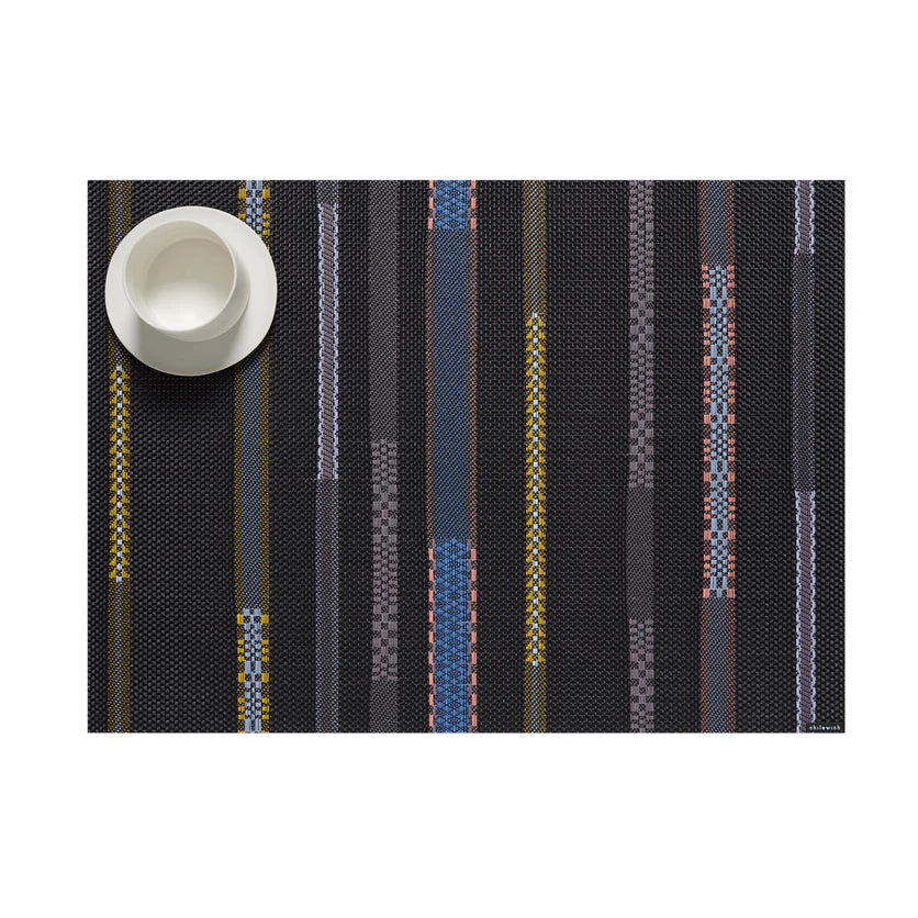 Chilewich Placemat Rectangle 14x19" Applique Placemat - Nero