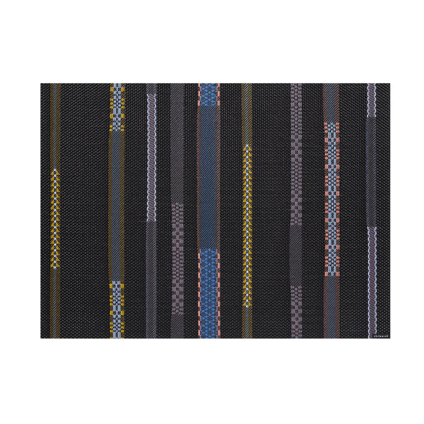 Chilewich Placemat Rectangle 14x19" Applique Placemat - Nero