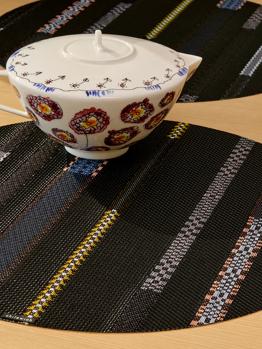 Applique Round Placemat Nero