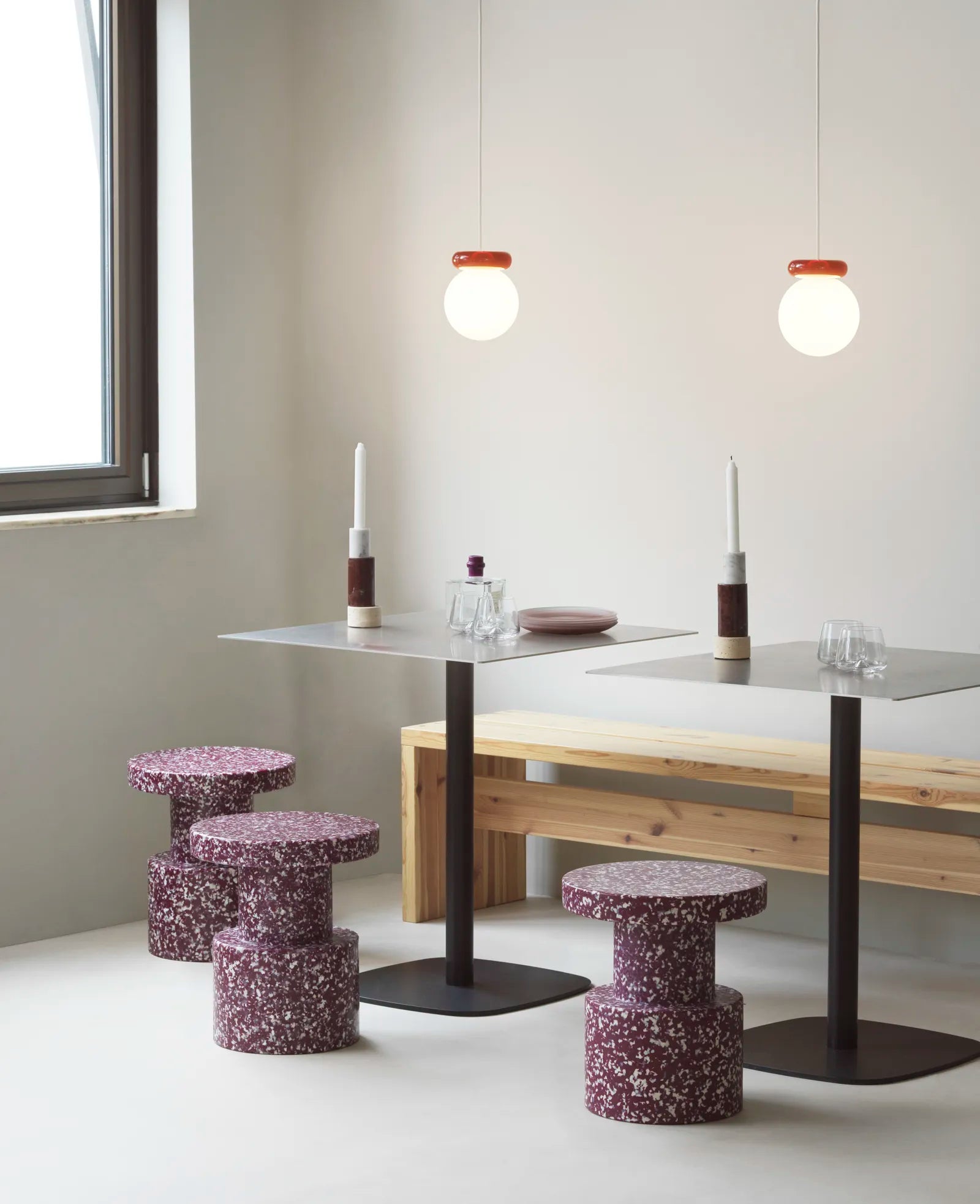 Bit Stool Burgundy