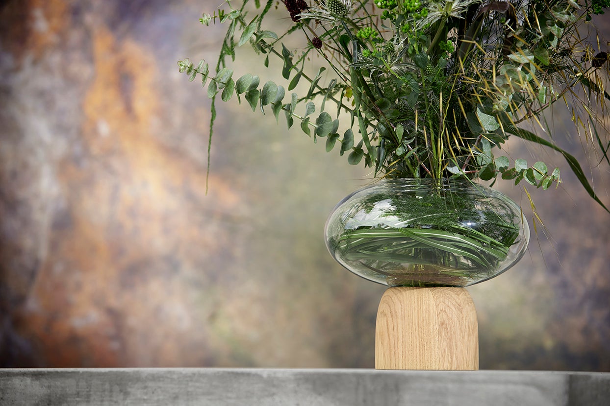 ChiCura Copenhagen Porcini Vase Black/Clear Glass, h. 22 cm Living / Containers & Vases Black / Clear