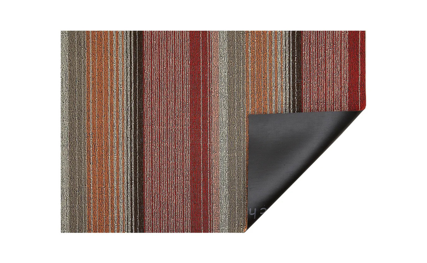 Shag Door Mat Pop Stripe -Paprika 18"x28"