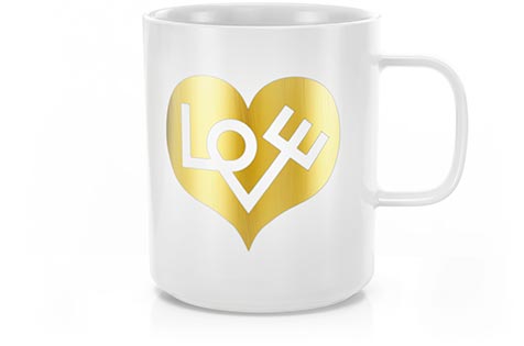 Alexander Girard Coffee Mug LOVE HEART, GOLD