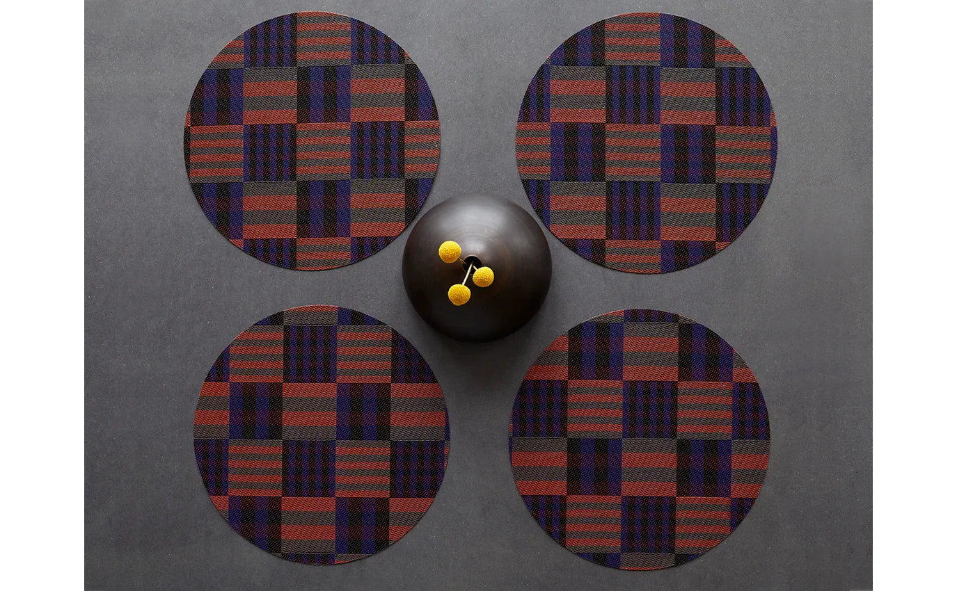 Chilewich Placemat Round 15" diam. Clover Fig