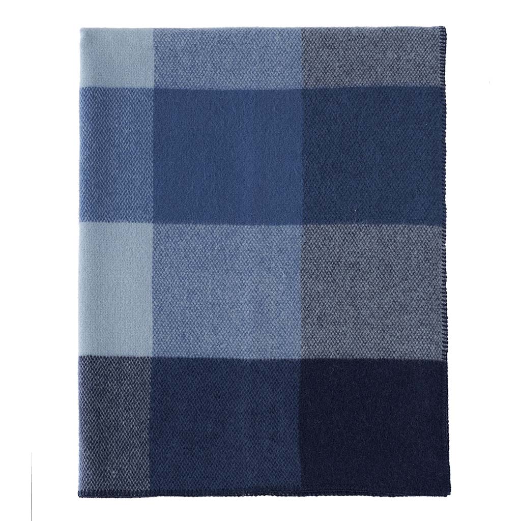 Blanket wool 130x180cm - Block Blue
