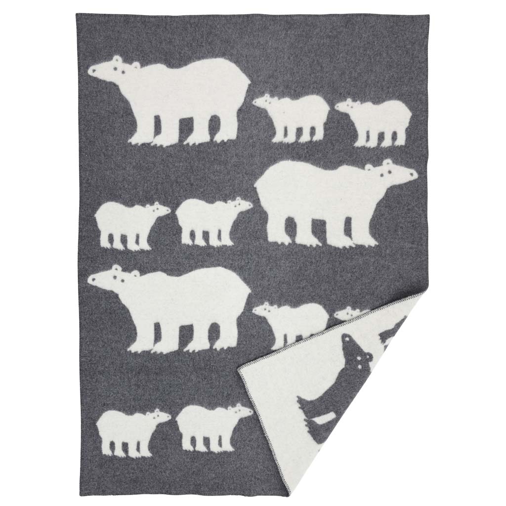 Blanket wool 130x180cm -Polar bears