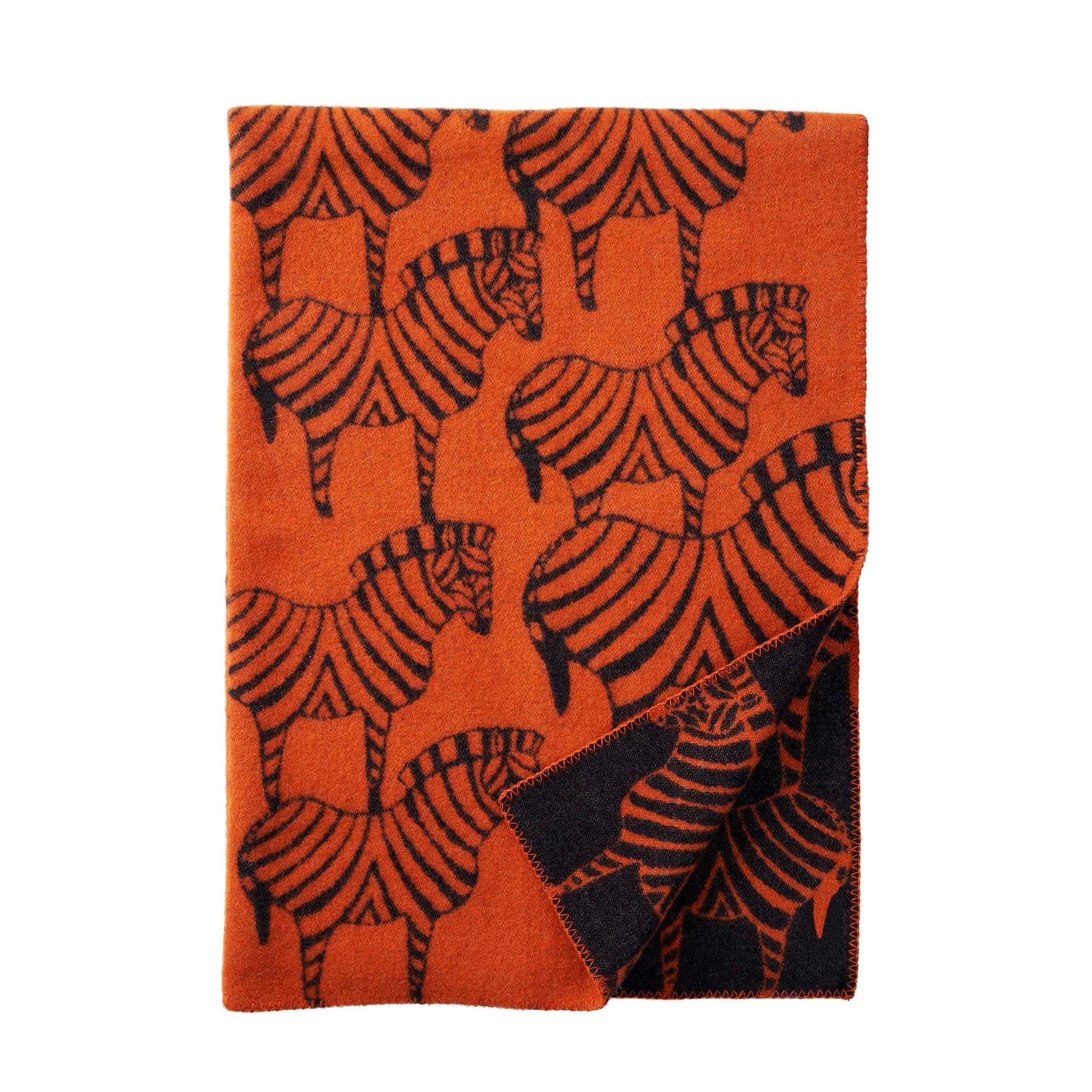 Klippan wool blanket Zebras by Lisa Larson Orange black