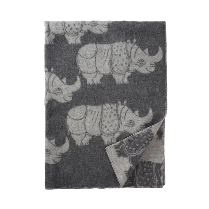 Klippan wool blanket Rhino by Lisa Larson Grey