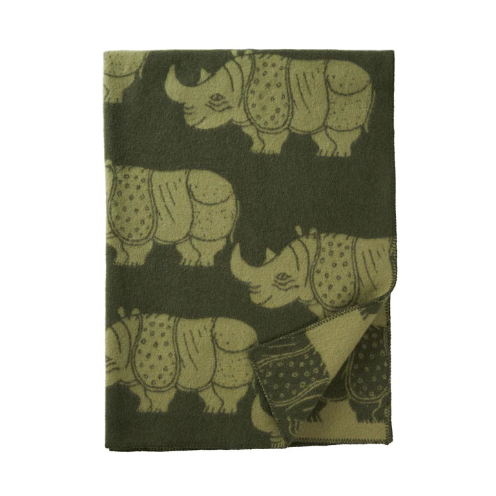 Klippan wool blanket Rhino by Lisa Larson Green