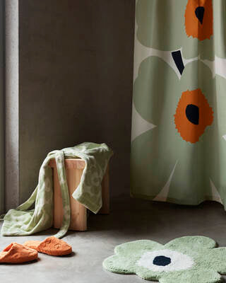Unikko Kylpyhuoneen Matto 73x74 Cm Terry Bath mat Sage off white