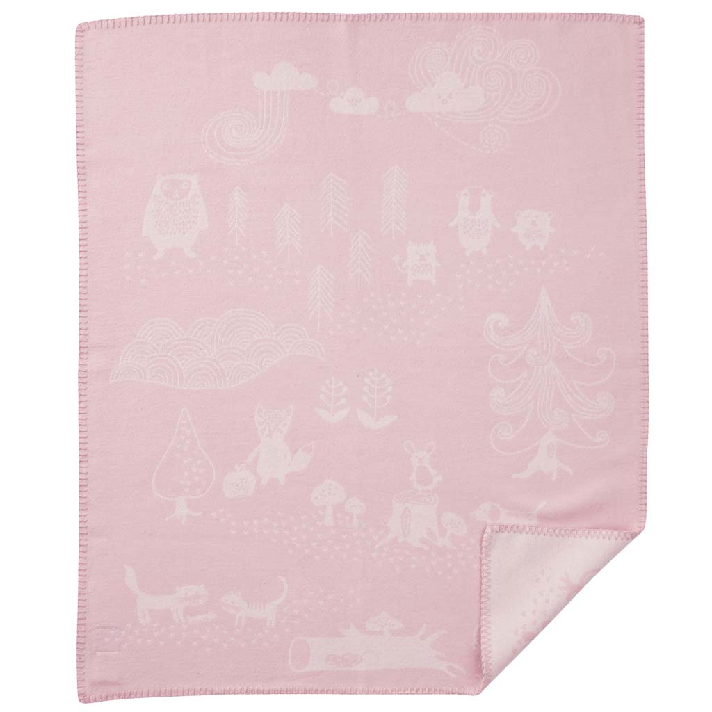 Klippan blanket 70 x 90cm. brushed organic cotton Little bear -Pink