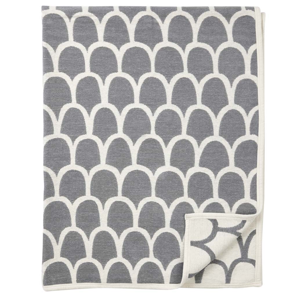 Blanket organic cotton chenille 140x180cm - Feathers Grey