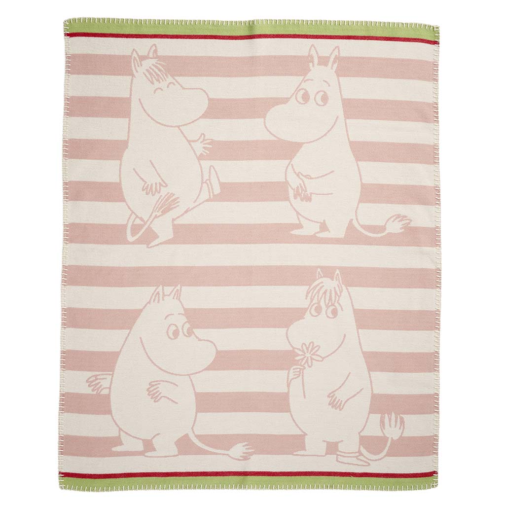 Blanket brushed organic cotton 70x90cm - Moomin -Pink*