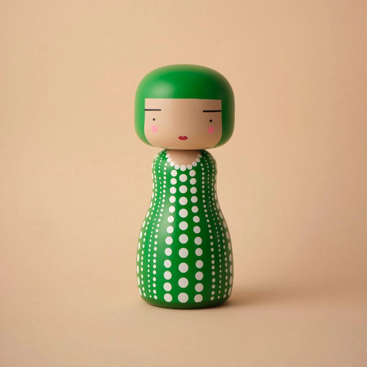 Kokeshi Doll by Sketch.Inc for Lucie Kaas - Dot Green Yayoi Kusama
