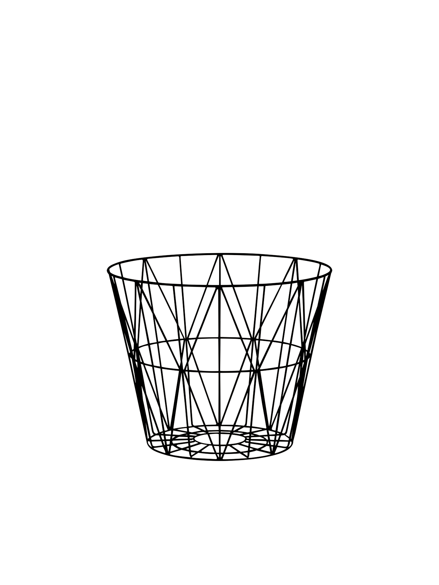 Wire Basket - Medium - Black