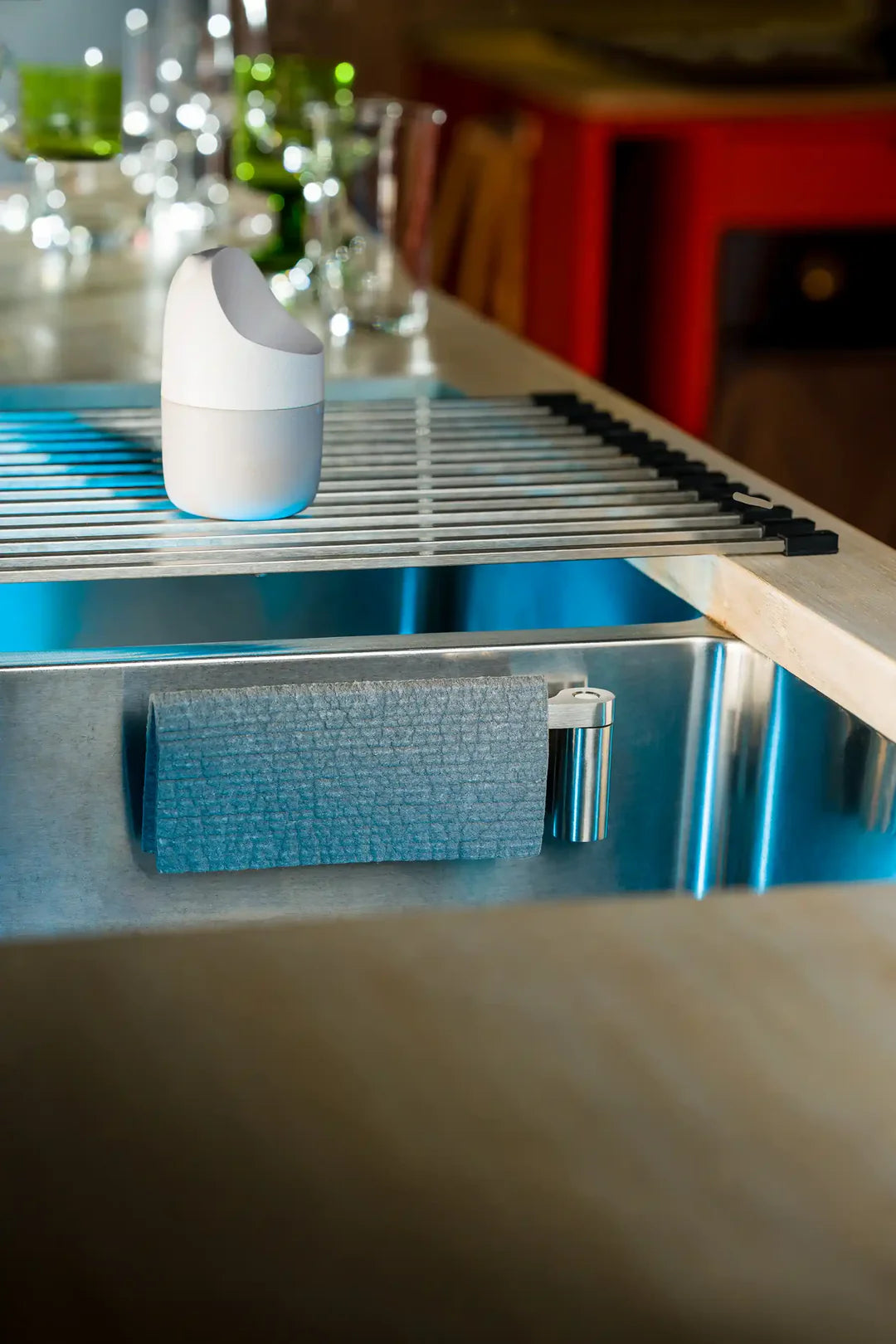 Magnetic Dishcloth Holder - Steel