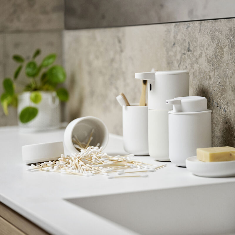 ZONE UME Tooth Brush Mug White 4"