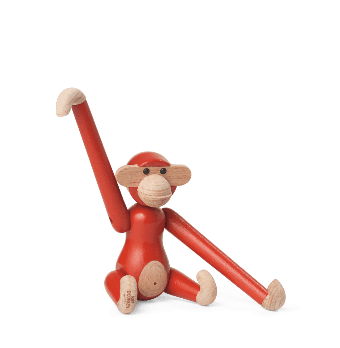 Kay Bojesen Monkey Mini Vintage Red H: 9.5cm / 3.7"