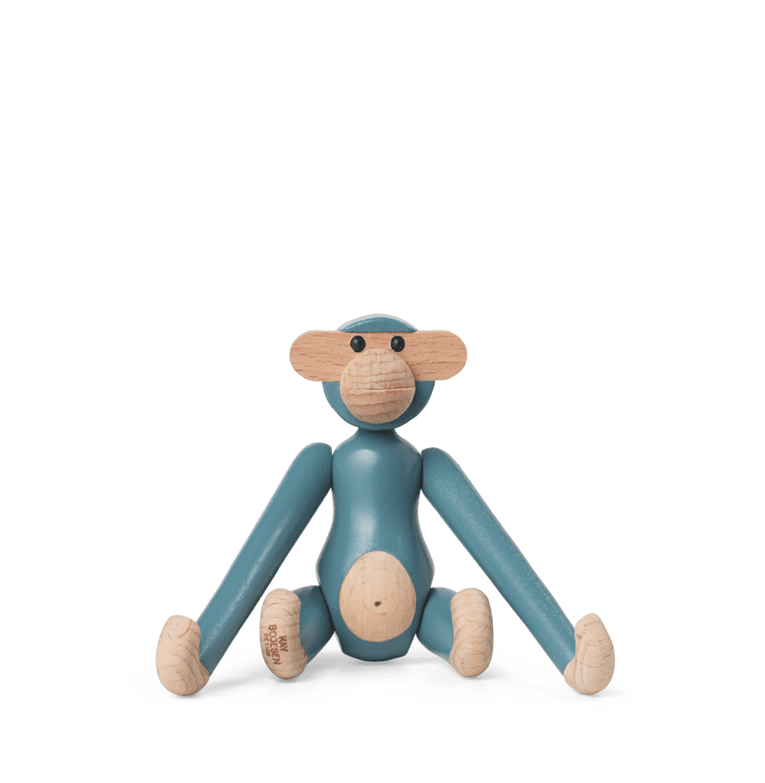 Kay Bojesen Monkey Mini Vintage Blue H: 9.5cm / 3.7"