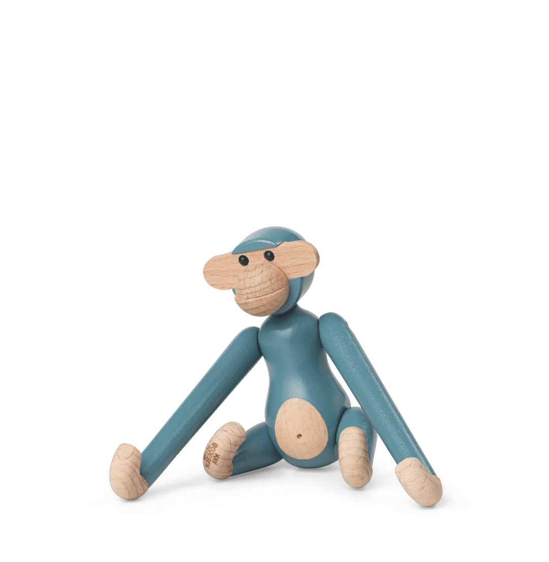 Kay Bojesen Monkey Mini Vintage Blue H: 9.5cm / 3.7"