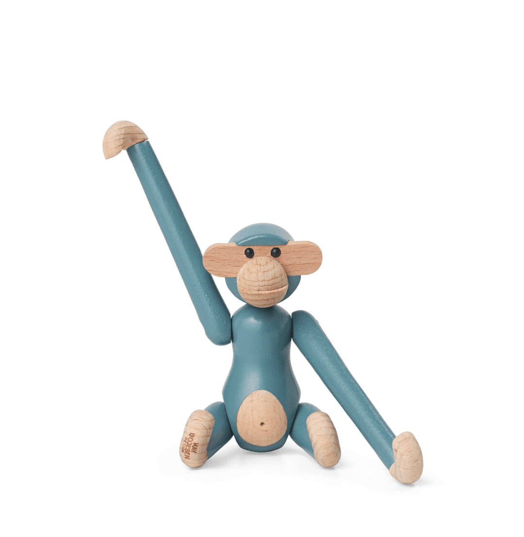 Kay Bojesen Monkey Mini Vintage Blue H: 9.5cm / 3.7"