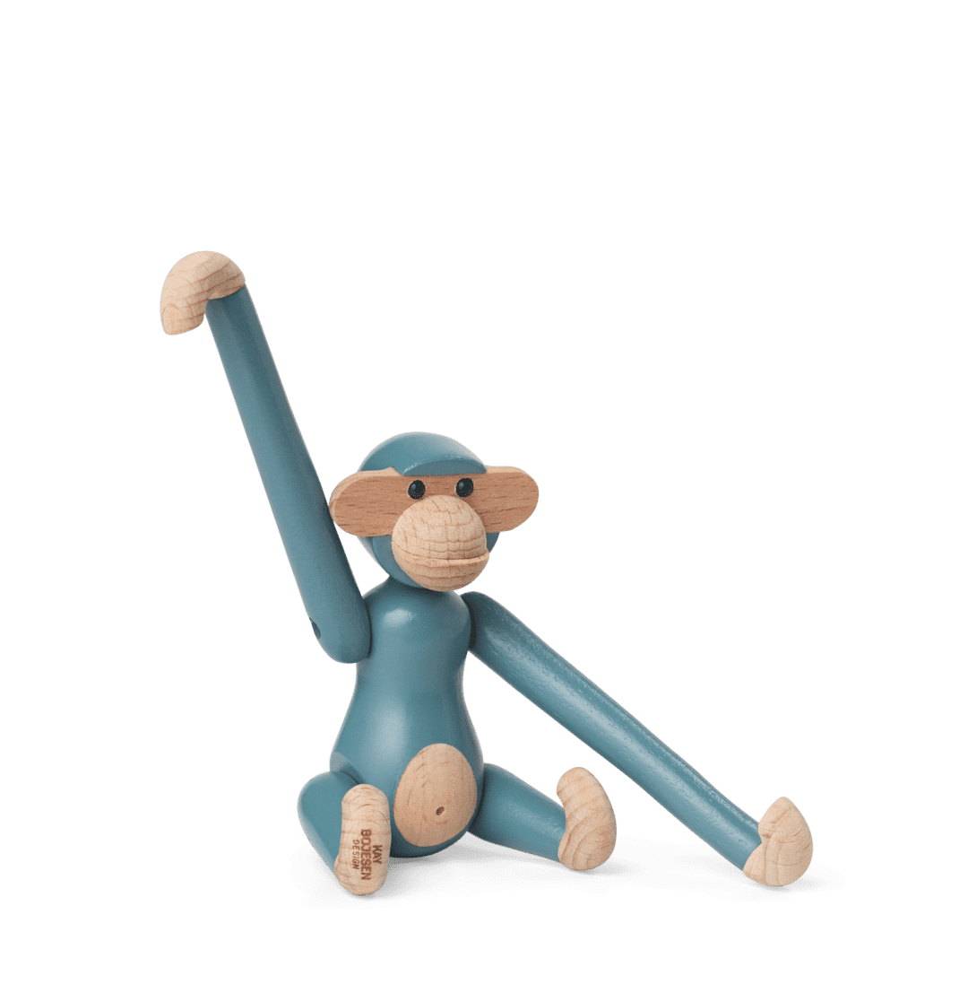 Kay Bojesen Monkey Mini Vintage Blue H: 9.5cm / 3.7"