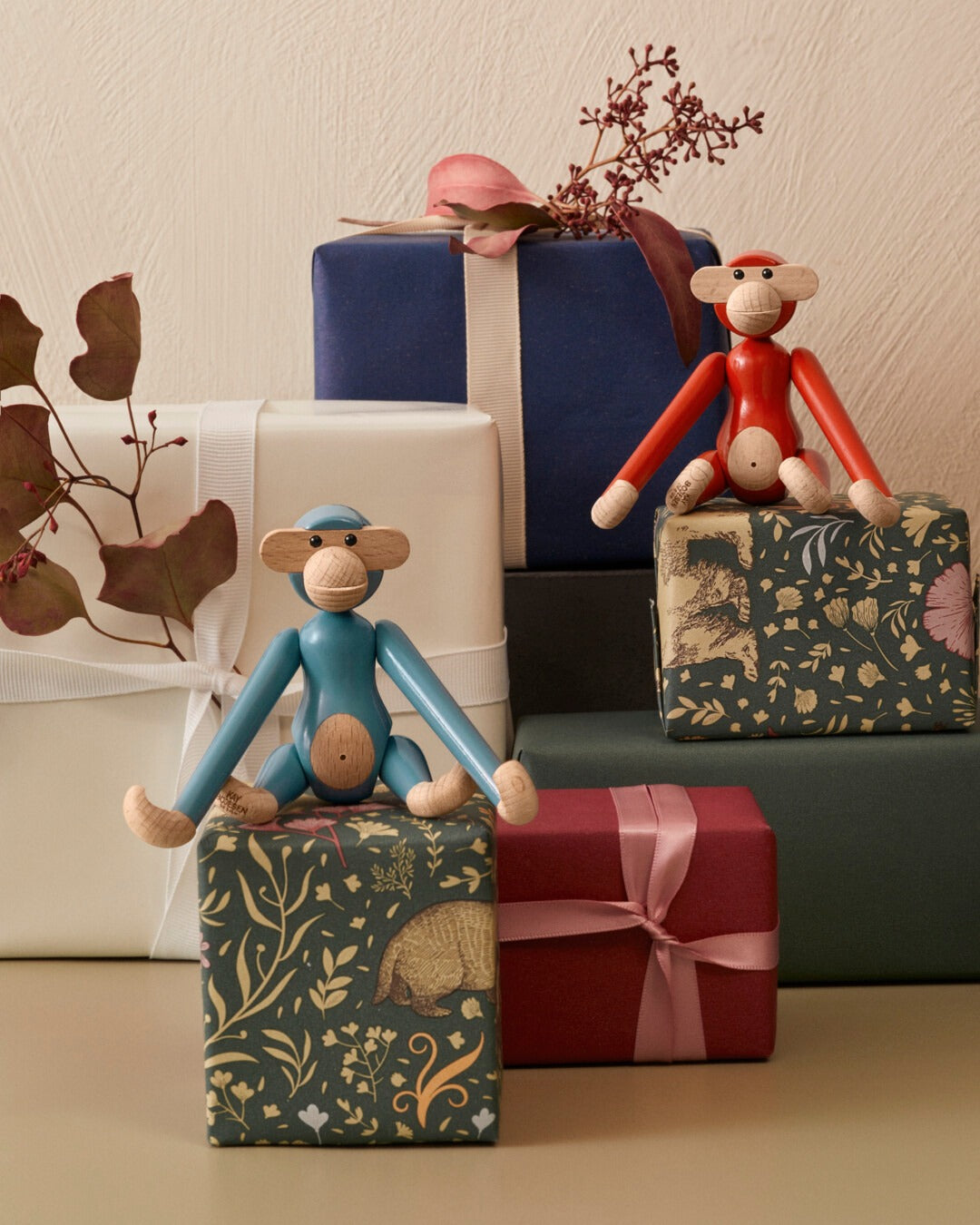 Kay Bojesen Monkey Mini Vintage Blue H: 9.5cm / 3.7"