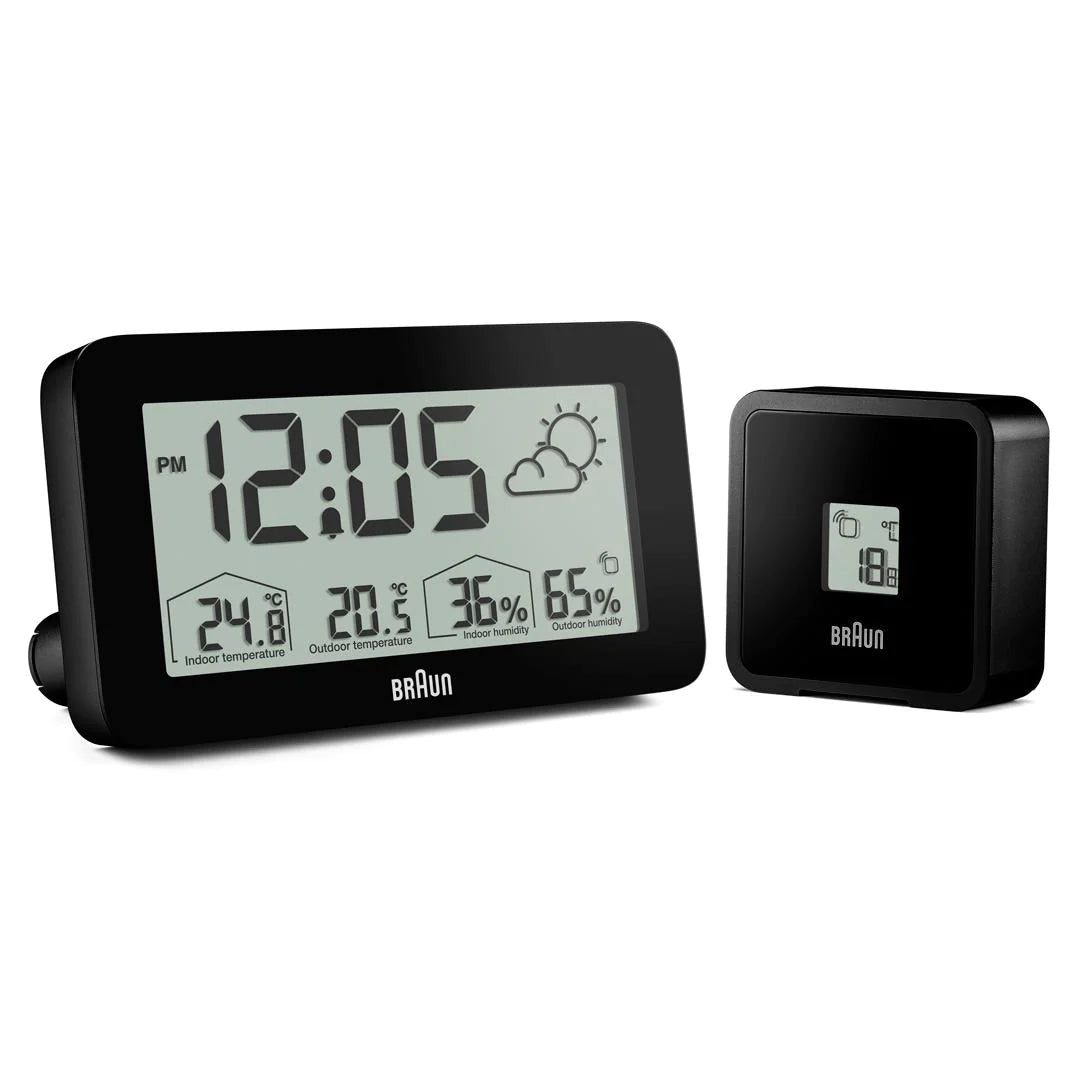 BC13BP Braun Digital Weather Station Clock - Black