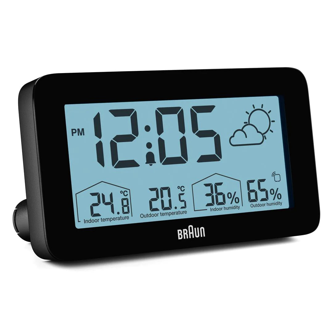 BC13BP Braun Digital Weather Station Clock - Black