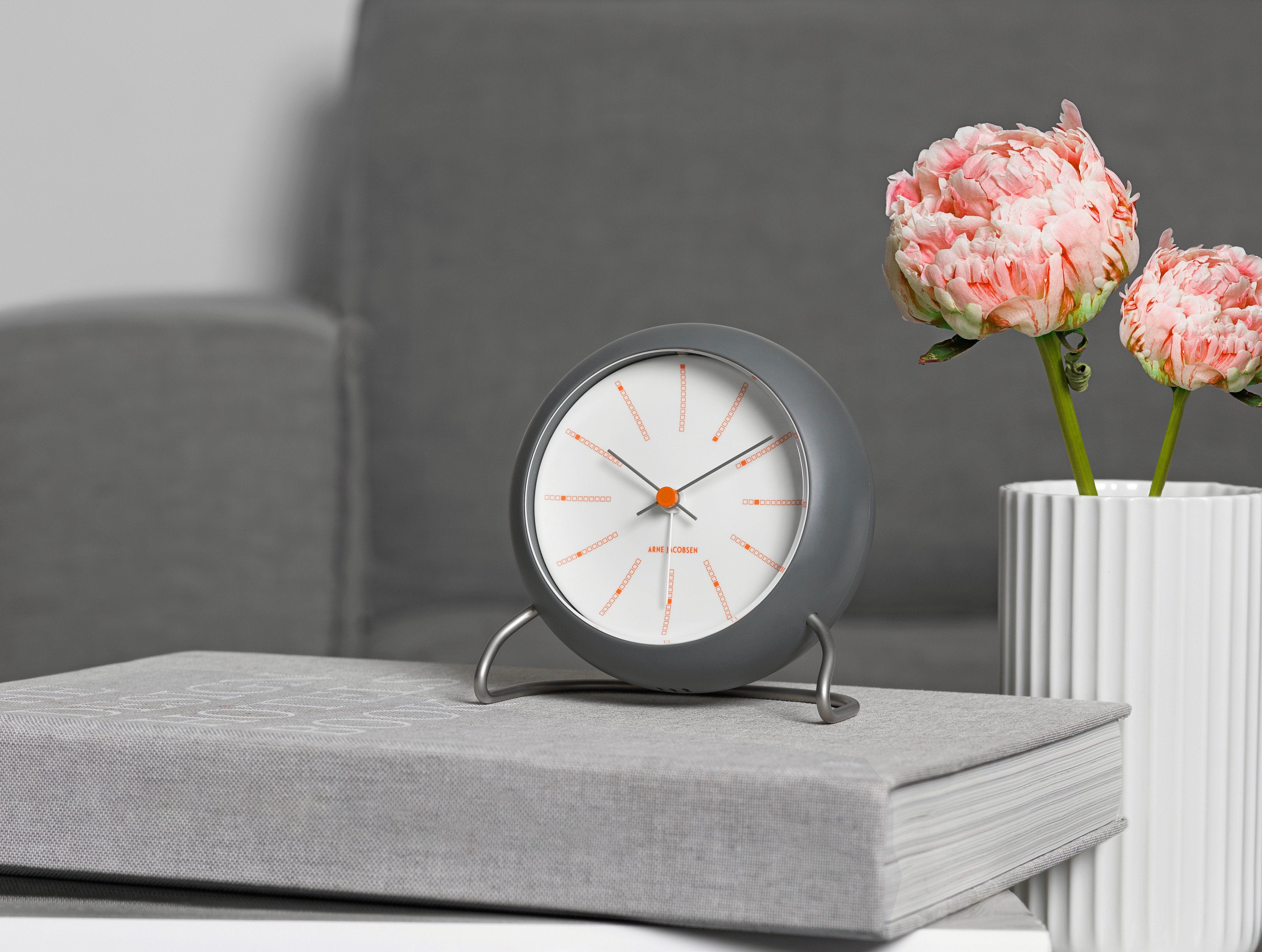 Arne Jacobsen Bankers Alarm Clock, Dark Grey