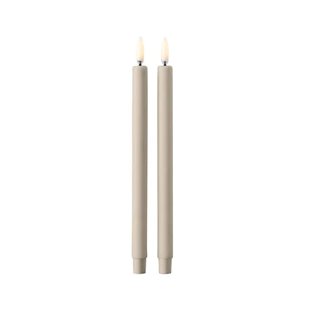 STOFF LED taper candles by Uyuni Lighting, box w/2 pcs, sand