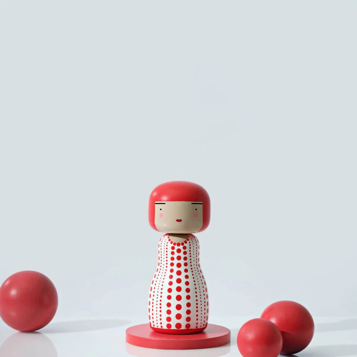 Kokeshi Doll by Sketch.Inc for Lucie Kaas - Dot RED Yayoi Kusama